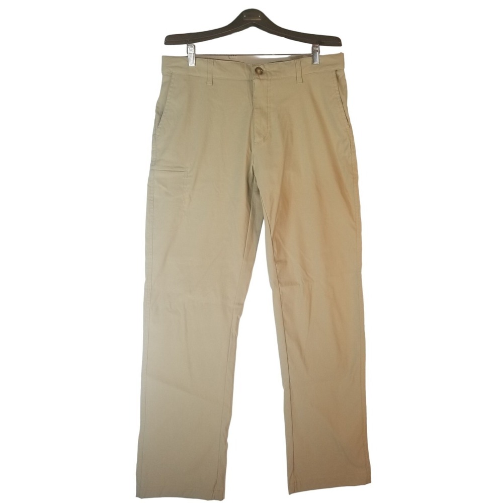 LB Tech Classic Fit Cargo Pants Mens 36x34 Beige Nylon Stretch Outdoor Mid Rise